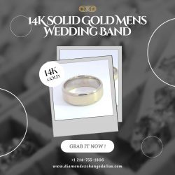 14K Solid Gold Mens Wedding Band