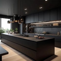 Luxury Black Kitchen Cabinets by House Customize Cabinets