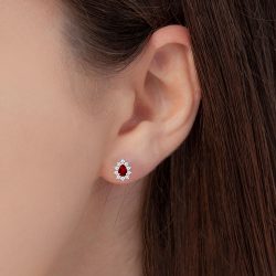 Exploring Pear-shaped Ruby Gemstone Earring (1.60 Carats)