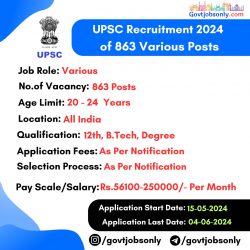 UPSC NDA & NA Exam Recruitment 2024 of 863 Vacancies: Apply Now