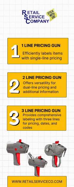 Efficiently label items with Our Pricing Guns only at Retail Service Company