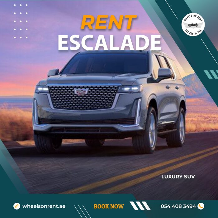 Rent a Cadillac Escalade in Dubai or Abu Dhabi and across UAE