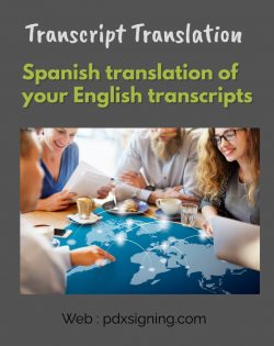 Spanish translation of your English transcripts