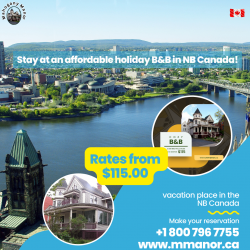 Stay at an affordable holiday B&B in New Brunswick Canada