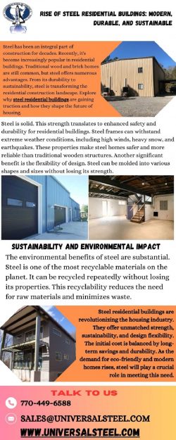 Steel Residential Buildings: Modern, Durable, and Sustainable Homes