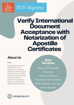Verify International Document Acceptance with Notarization of Apostille Certificates