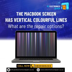 The Mackbook screen has vertical colourful lines. What are the repair options?