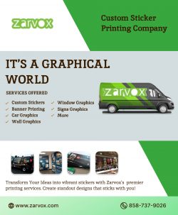 Premier Custom Sticker Mainpage in San Diego | Zarvox