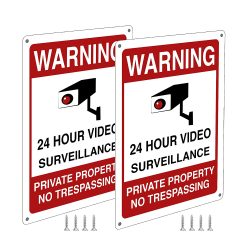 Durable Aluminum Video Surveillance Signs for 24-Hour Outdoor Security