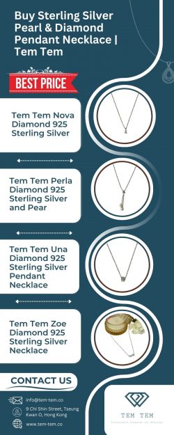 Buy Sterling Silver Pearl & Diamond Pendant Necklace | Tem Tem