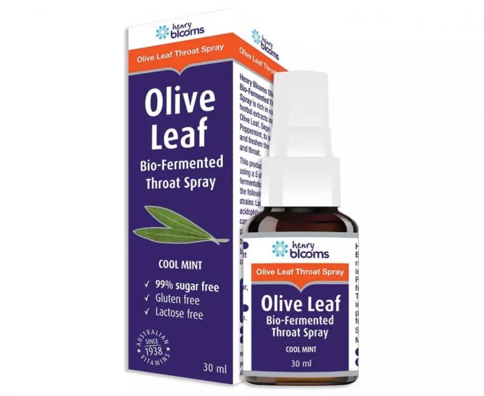 Henry Blooms Probiotic Olive Leaf Cool Mint Throat Spray 30ml