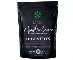 Herbal Wellbeing Australian Fava Bean Plant Protein Digestion Pink Vanilla Flavour 375g