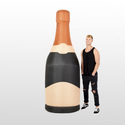 8ft Tall Midnight Black Champagne Bottle: A Stunning Party Centerpiece