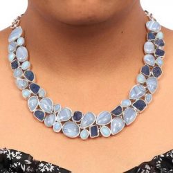 Embrace Opulence: Statement Blue Lace Agate Necklaces