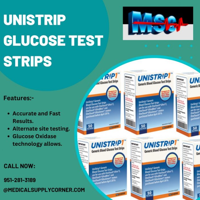 Buy UniStrip Glucose 300 Test Strips For Diabetic Patient