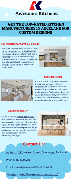 Get The Top-Rated Kitchen Manufacturers In Auckland For Custom Designs