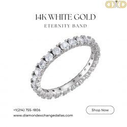 14K White Gold Eternity Band