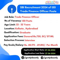 SBI Recruitment 2024: Apply for 150 Trade Finance Officer Vacancies