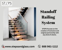 Modern Standoff Railing Solutions | Steps Glass Railing