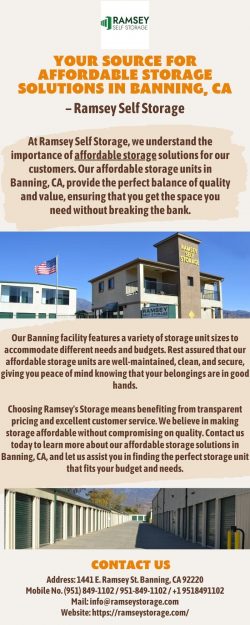 Your Source for Affordable Storage Solutions in Banning, CA – Ramsey Self Storage