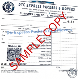 Packers and Movers Bill for Claim – Movers and Packers Bill for Claim