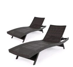 Rattan Chaise Lounge Outdoor Set