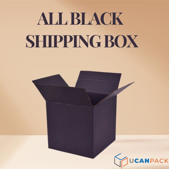 All Black Shipping Boxes 5 x 5 x 5″