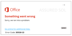 How to fix Microsoft Office Error Code 30016-13
