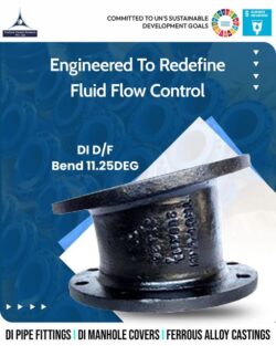 DI DF Bend 11.25 Degree | Ductile Iron Double Flanged Bend Pipe