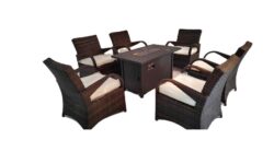 7-Pieces Rattan Dinning Set