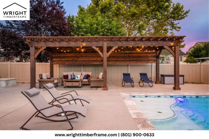 Timber Frame Pavilion Utah | Wright Timberframe