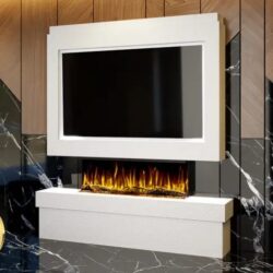 Pre-Built Media Wall with Electric Fire Package 2