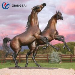 Jumping Bronze Horse Sculpture