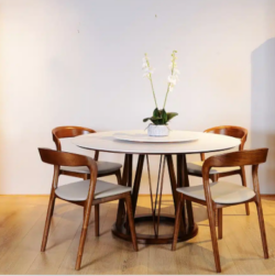Teso Round Dining Table Stone Top