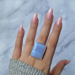 Elegant Agate Rings with Blue Lace for Style & Calm