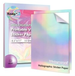 Koala Holographic Sticker Paper for Inkjet Cricut Printable Vinyl Rainbow 10 Sheets