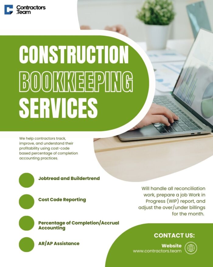 Reliable Construction Bookkeeping Services by Contractors Team