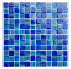 300x300mm Blended Blues Glass Tiles
