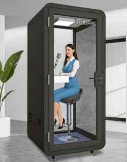 Sound Proof Office Phone Booth – 35dB+ Noise Reduction & Ventilation System