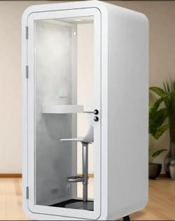 Removable Acoustic Phone Booths – White Modern Style & Silent Ventilation Pods