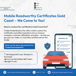 Fast Mobile Roadworthy Certificate Gold Coast – We Come to You!