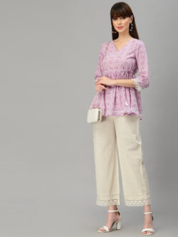 Elegant Womens Off White Palazzo Pants for Comfortable Stylish Looks