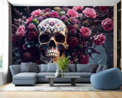 Skulls & Shadows: Edgy Halloween Wallpaper Styles for Bold Interiors