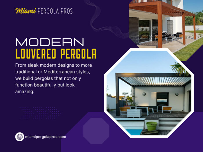 Modern louvered pergola