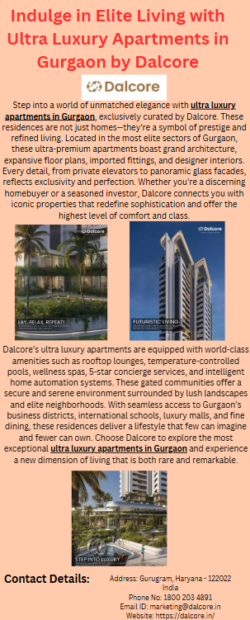 Indulge in Elite Living with Ultra Luxury Apartments in Gurgaon by Dalcore