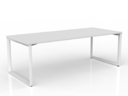 OL Anvil Straight Desk – White Top with White Frame