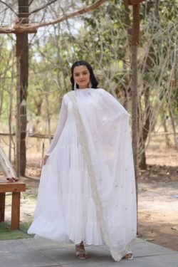 Festive Glow in White | Shop Anarkali Suits for Diwali