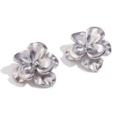 Vintage flower stainless steel earrings wholsale
