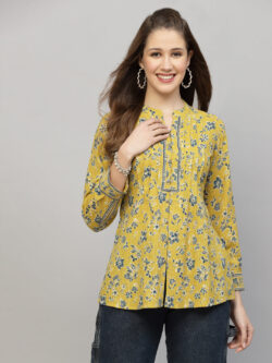 Shop Trendy Yellow Printed Tops Designed for Comfort and Style All Day