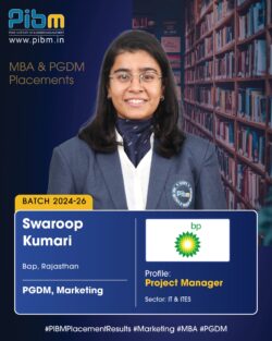 PIBM Success Story: Swaroop Kumari Joins British Petroleum (BP) as Project Manager – IT & IT ...